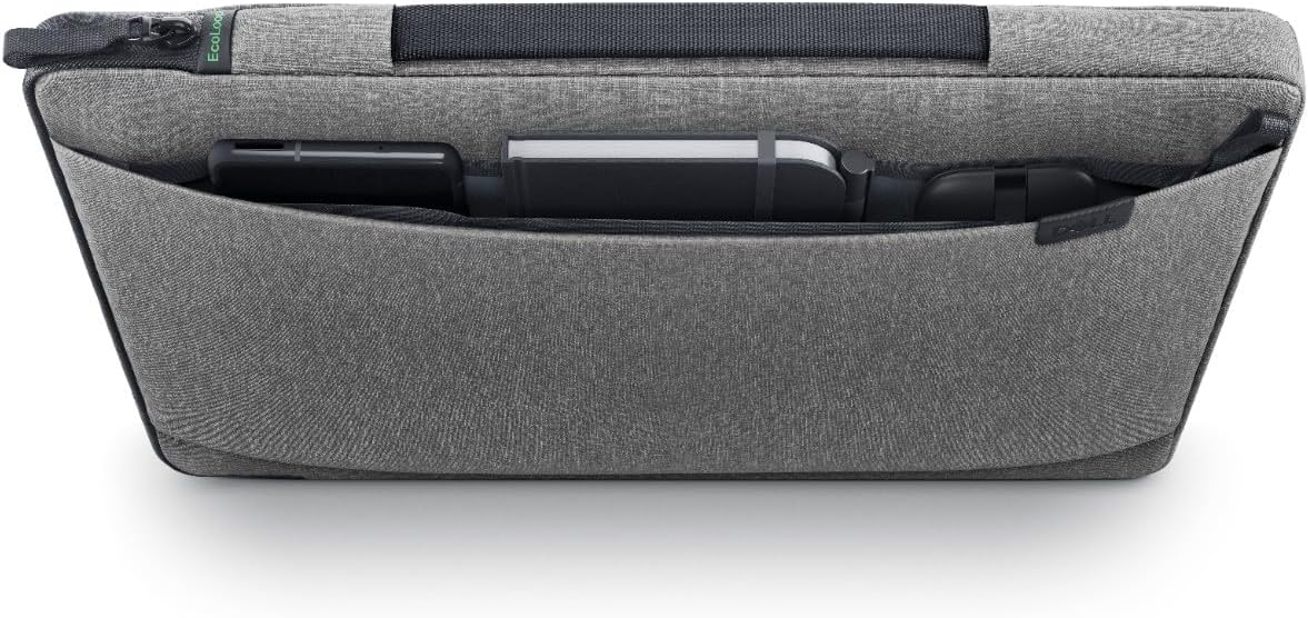 Capa Dell Pro 15-16 EcoLoop Urban CV4625, Para notebooks de até 16", 100% Plástico reciclado, Alça retrátil, Proteção lateral acolchoada, Bolso frontal, Leve, Cinza