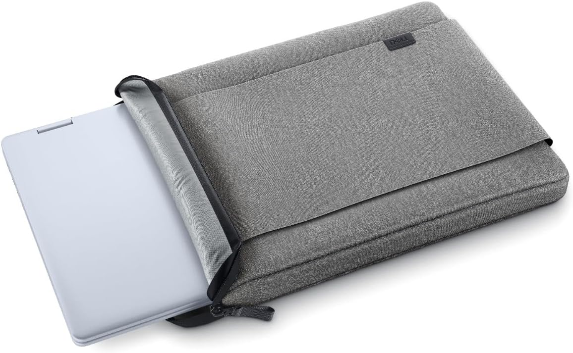 Capa Dell Pro 15-16 EcoLoop Urban CV4625, Para notebooks de até 16", 100% Plástico reciclado, Alça retrátil, Proteção lateral acolchoada, Bolso frontal, Leve, Cinza