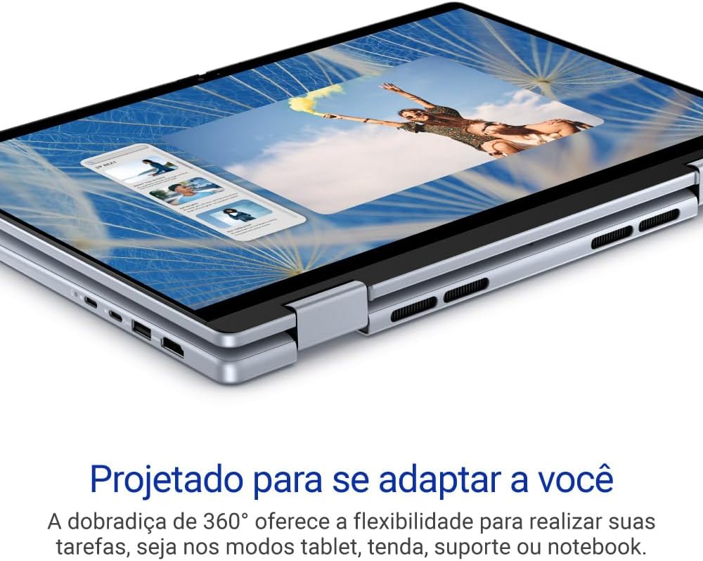 Notebook 2 em 1 Dell Inspiron 14 7440 — 2IN1-I1300-A30, 14" FHD+ (1920x1200) Touch, Intel Core i5-1334U, 16GB RAM, 512GB SSD, Windows 11 Home, Azul Gelo