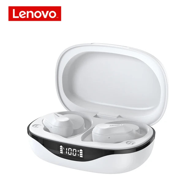 Fone de Ouvido Lenovo LP75 Sports Wireless com Microfone, Botão de Controle, Visor de nível de bateria em LED, Som estéreo Hi-fi (Alta Fidelidade) Bluetooth 5.3 TWS