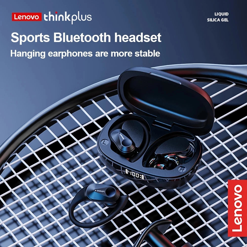 Fone de Ouvido Lenovo LP75 Sports Wireless com Microfone, Botão de Controle, Visor de nível de bateria em LED, Som estéreo Hi-fi (Alta Fidelidade) Bluetooth 5.3 TWS